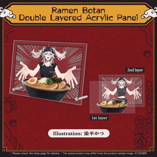 hololive Japan Shishiro Botan 5th Anniversary Celebration Ramen Botan Double Layered Acrylic Panel